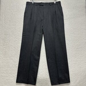 1980s Vintage Burberry Gray Wool Classic Straight Trousers Size 36?